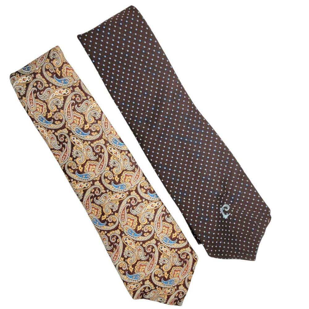 Pierre Cardin Ciro's Vintage Necktie Lot Paisley Polka Dot Classic Pair